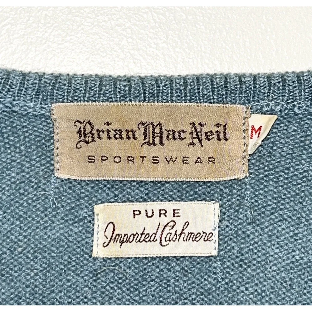 Vintage Brian MacNeil Cashmere Sweater‎ Men's Medium Mint Green Quiet Luxury